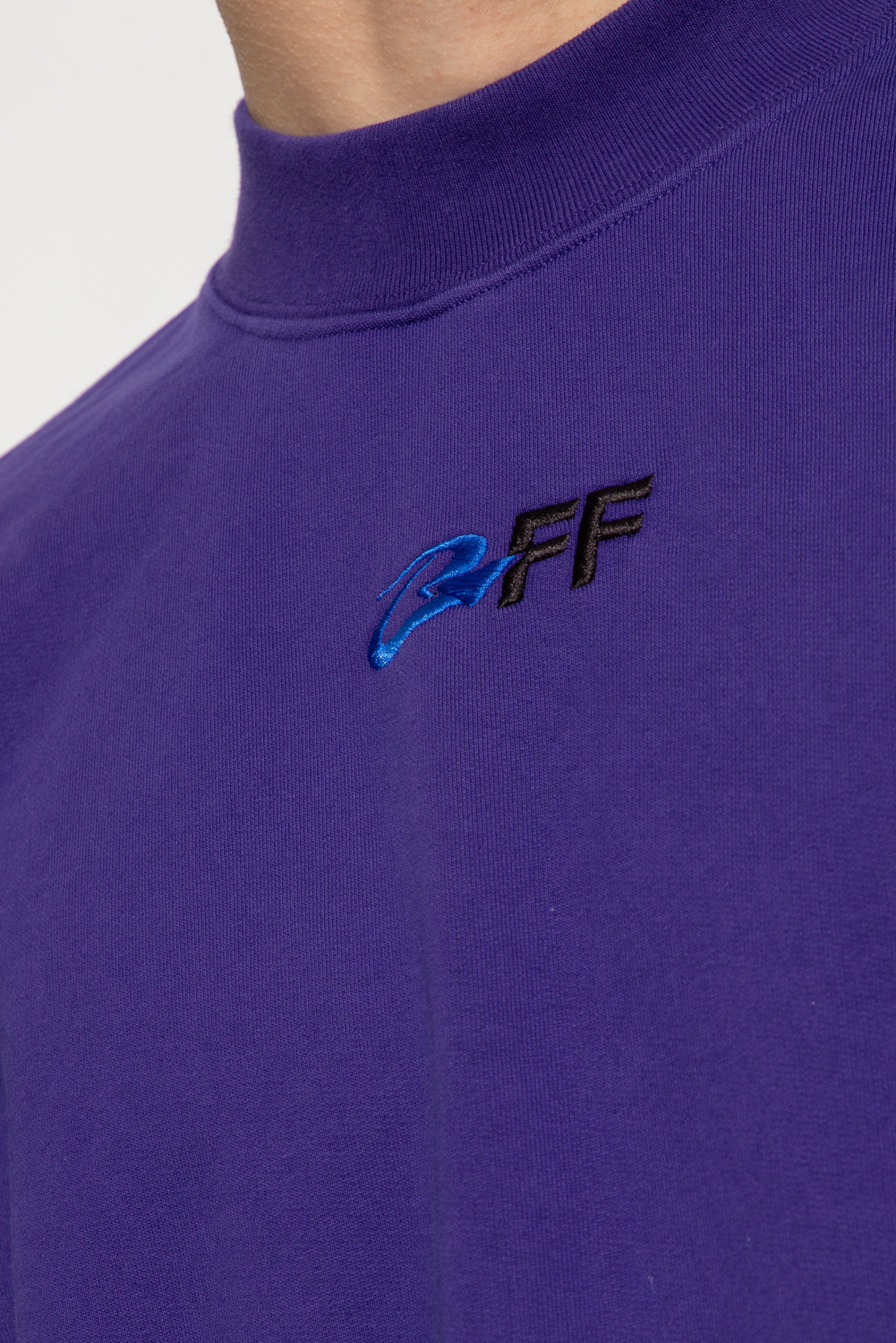 Off-white Logo-print Cotton Sweatshirt In Blue