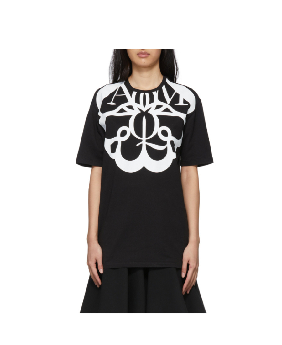 Alexander Mcqueen Exploded Seal Logo-print T-shirt In Black