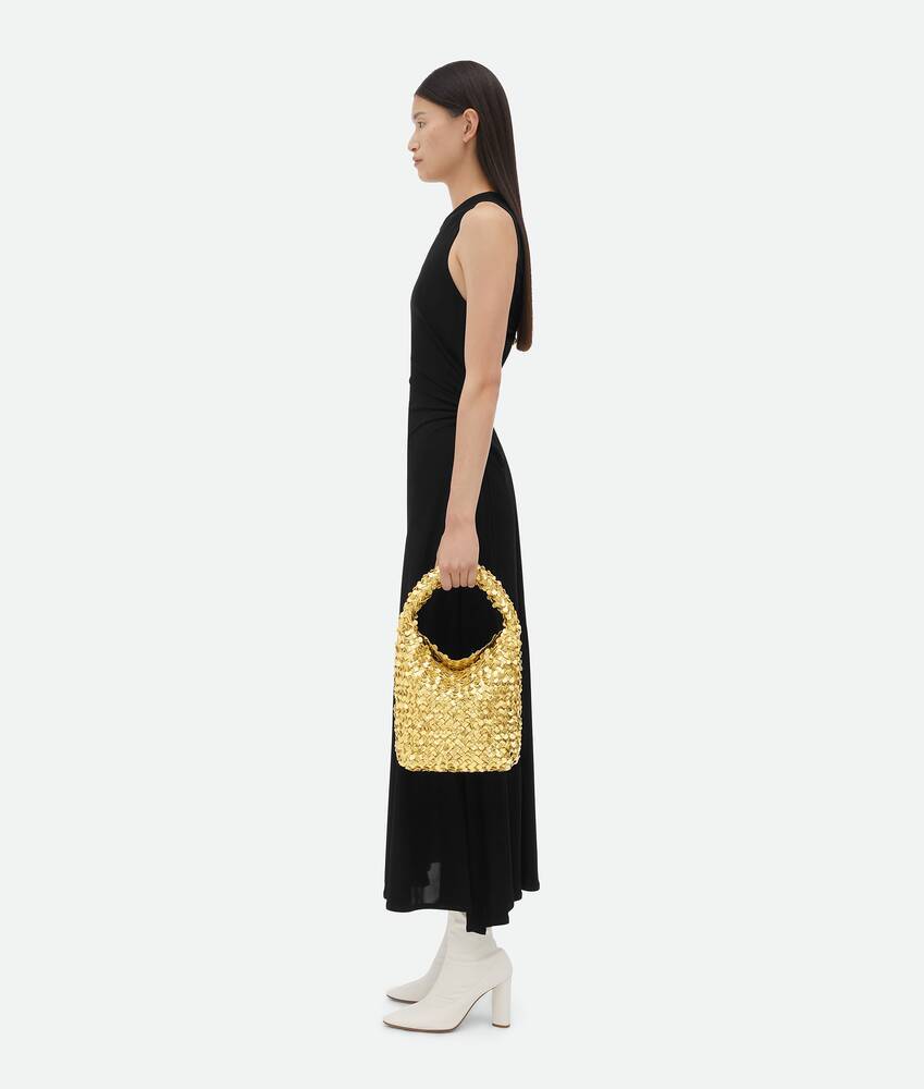 Bottega Veneta Cabat Metallic Sequin Bucket Bag In Yellow
