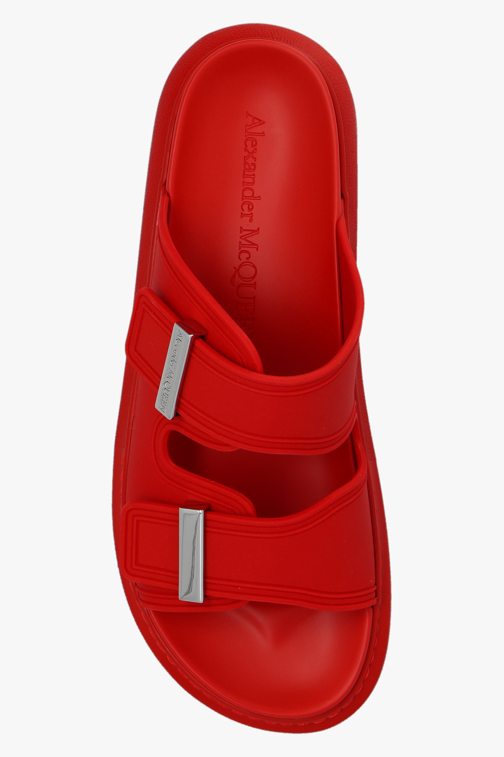 Alexander Mcqueen Hybrid Double-strap Slides In Red