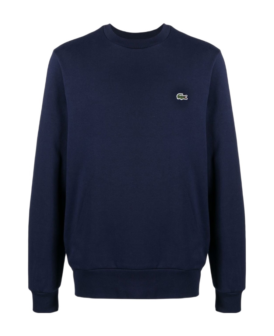 Lacoste Live Cotton Fleece Sweatshirt Navy Blue In Black