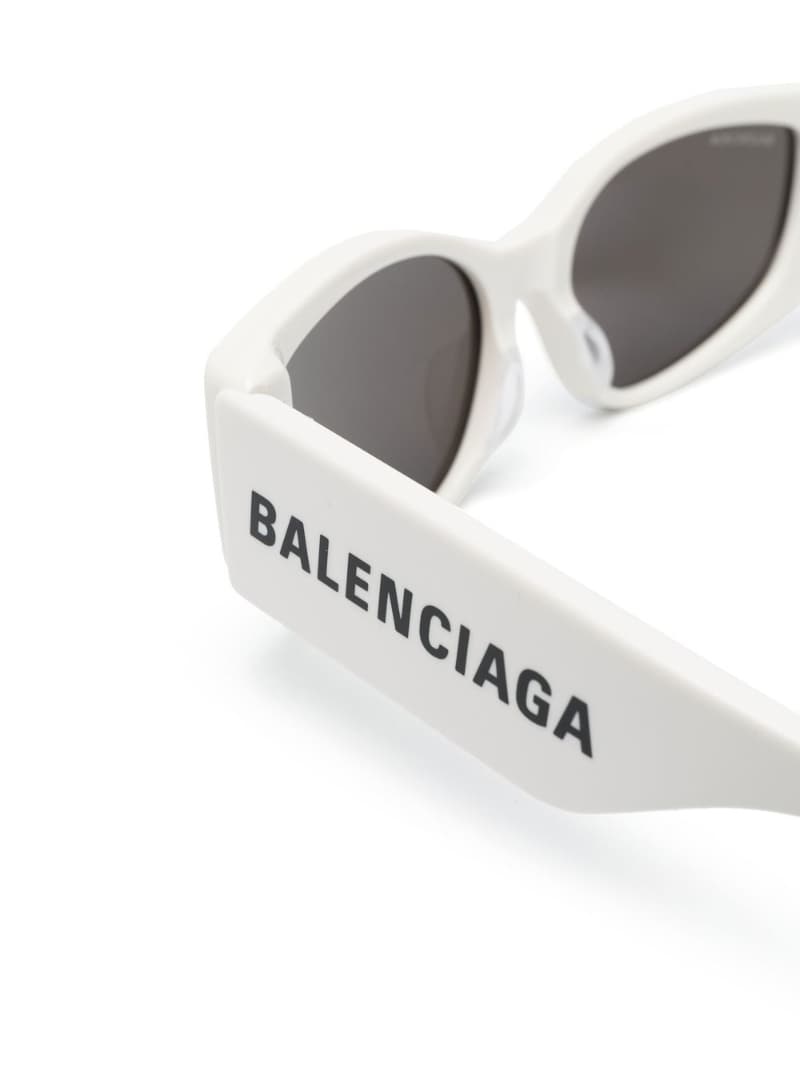 Balenciaga Logo-print Biker Sunglasses In White