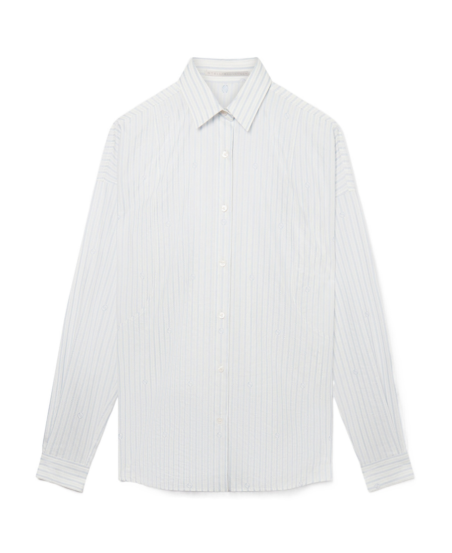Stella Mccartney S-wave Striped Jacquard Shirt In White