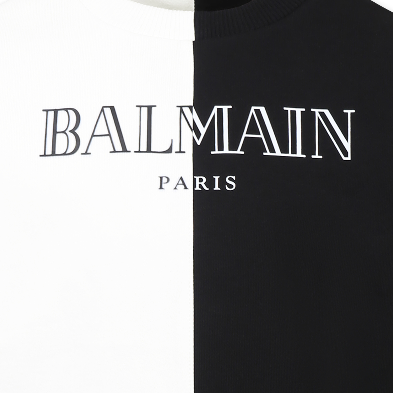 Shop Balmain Bi-colour Sweatshirt In White