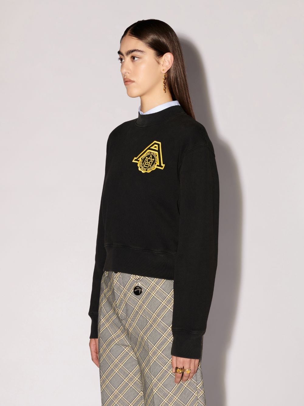 Ambush Logo-embroidered Organic Cotton Sweatshirt In Black
