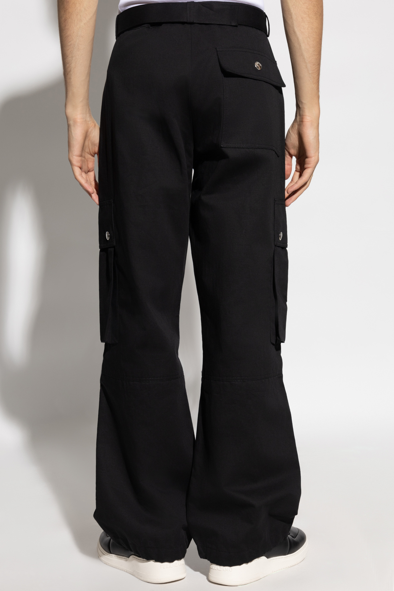Jacquemus Cargo Gabardine Trousers In Eight In Black