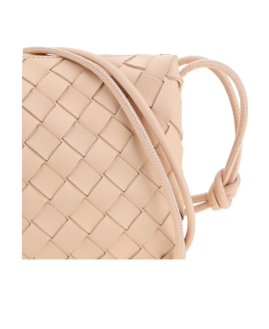 Bottega Veneta Loop Intrecciato Crossbody Bag In Nude