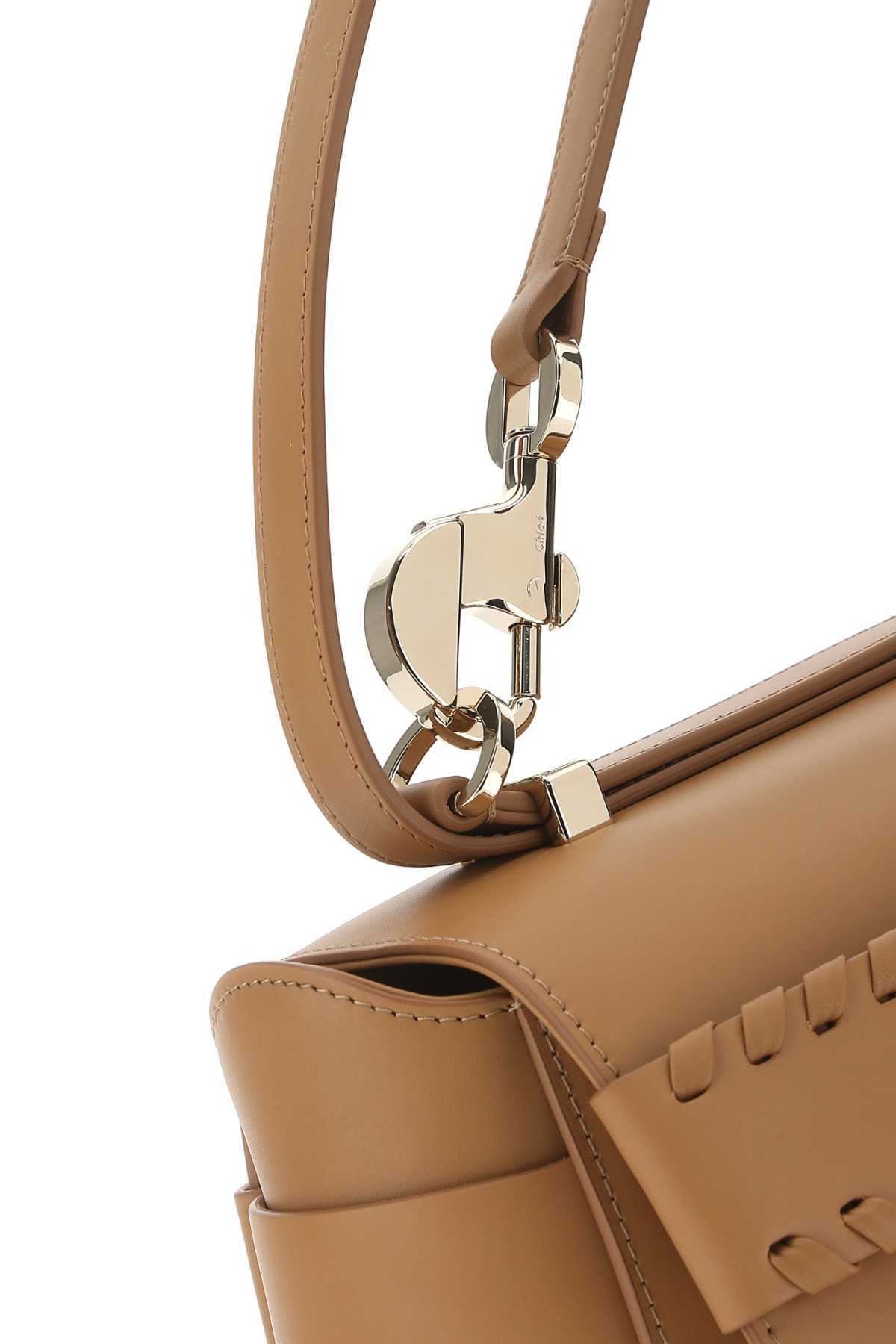 Chloé Chloe Women Camel Leather Small Nacha Handbag In Brown