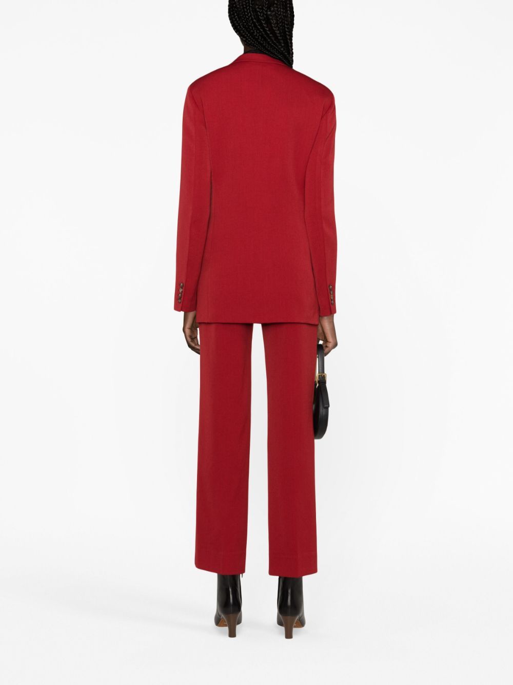 Victoria Beckham Double-breasted Wool-blend Blazer In Red