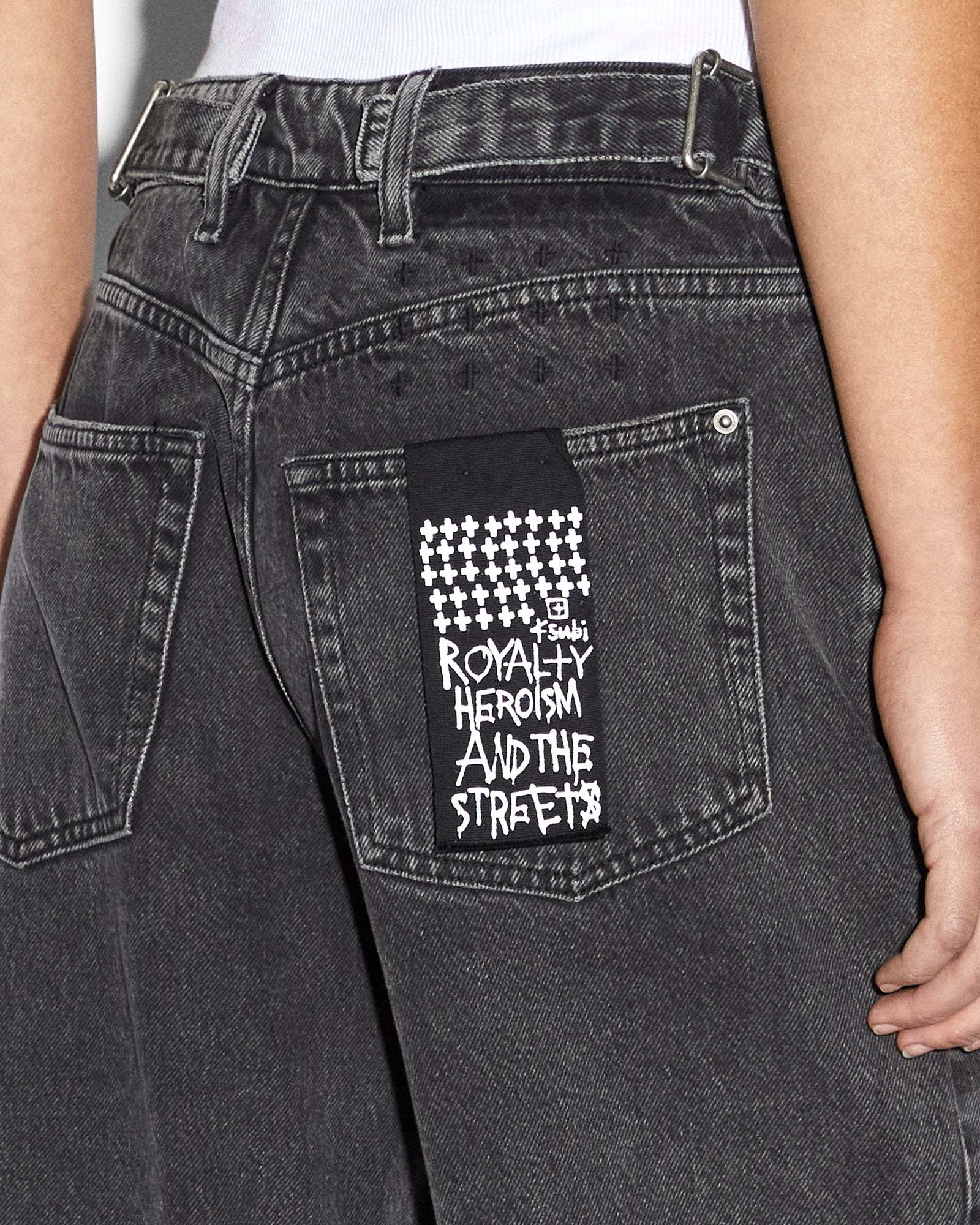 Shop Ksubi Low Rider Daze Trip Jeans In Black