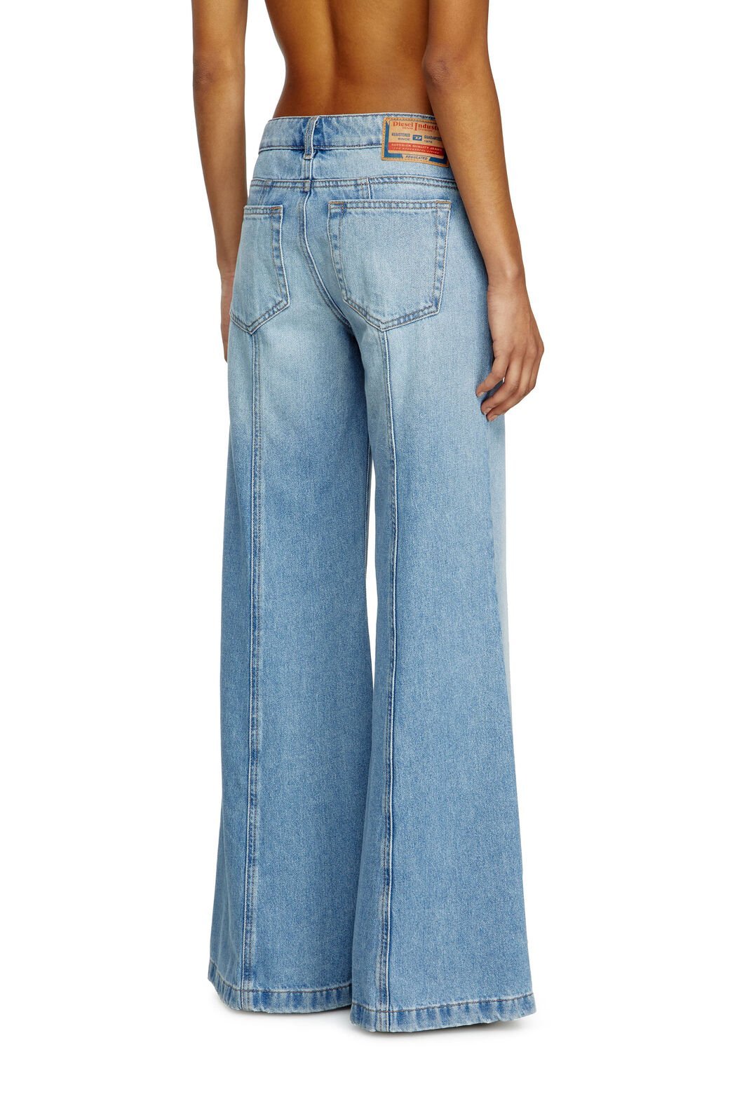 Diesel D-akii Mid-rise Flared Jeans In Blue