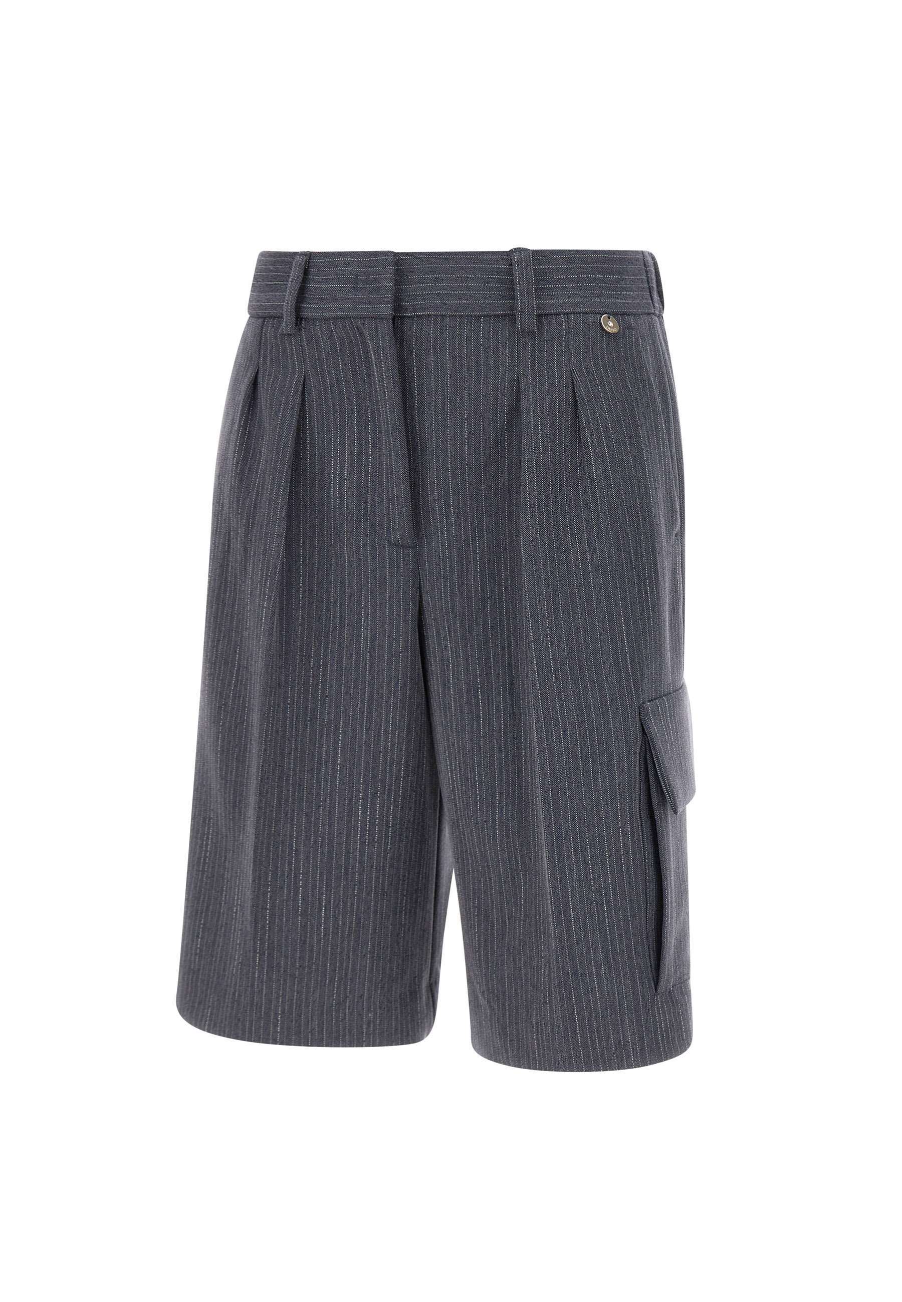 Liu •jo Pinstripe Cargo Shorts In Blue