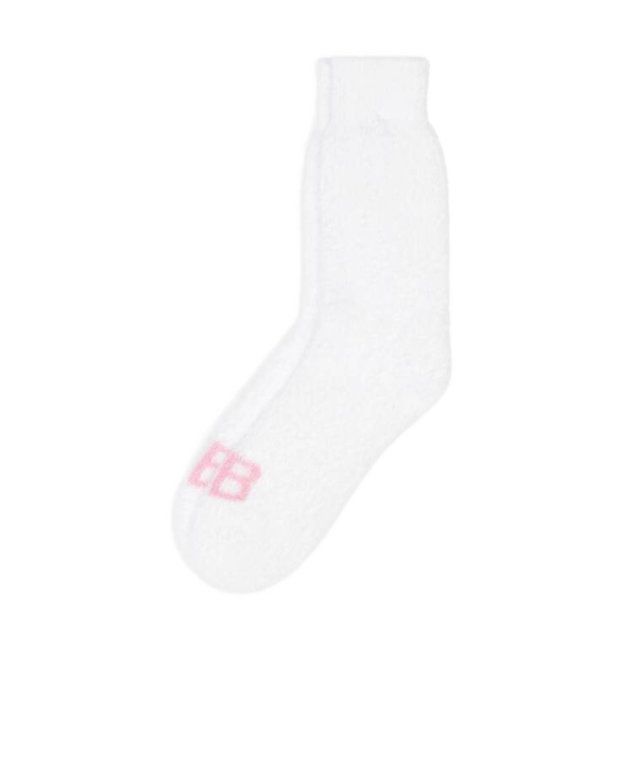 Balenciaga B-logo Mid-calf Socks In White