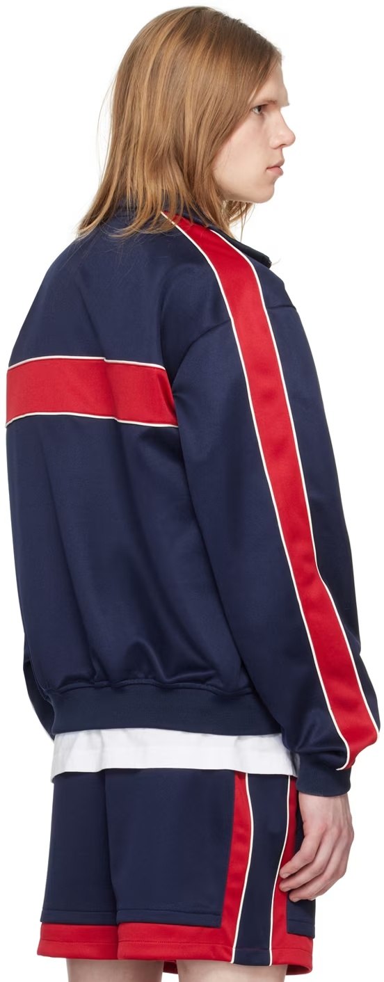 Ambush Stripe-trim Track Jacket In Blue