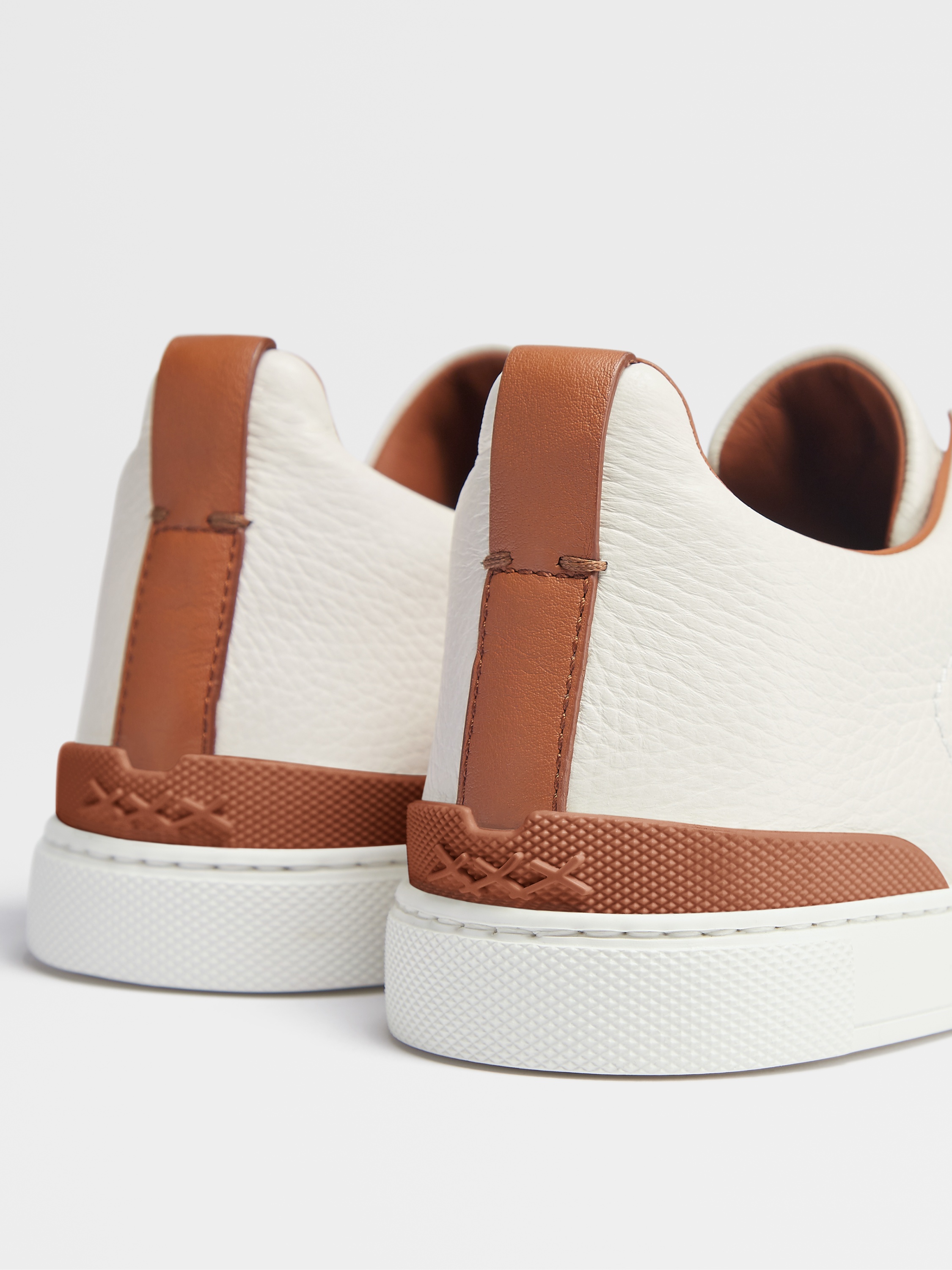 Zegna Leather Sneakers In White