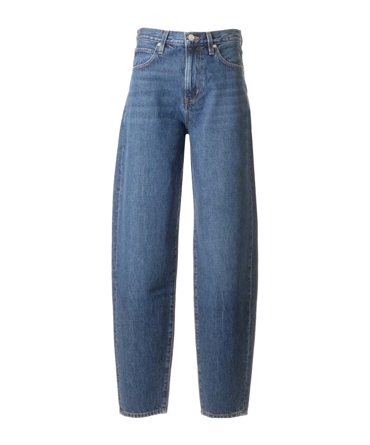 Frame Blue Jeans With Low Waist And Belt Loops In Denim Woman In Blue