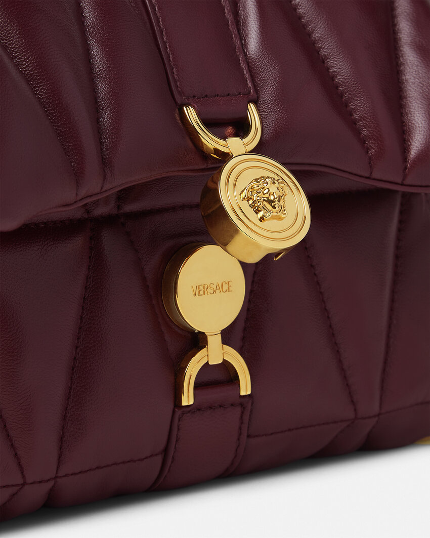 Versace Medusa Chain-linked Shoulder Bag In Brown