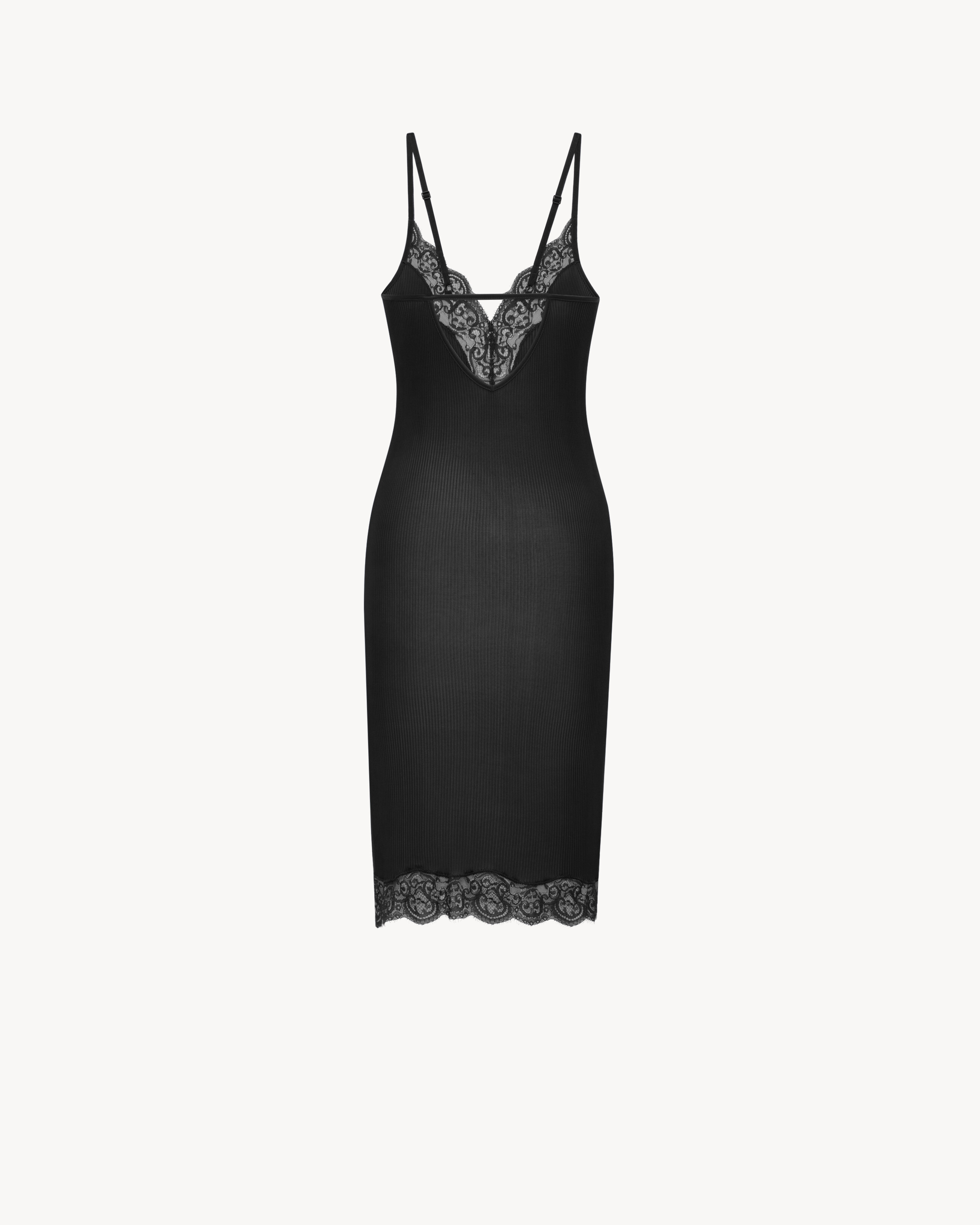 Saint Laurent Suspender Dress In Black