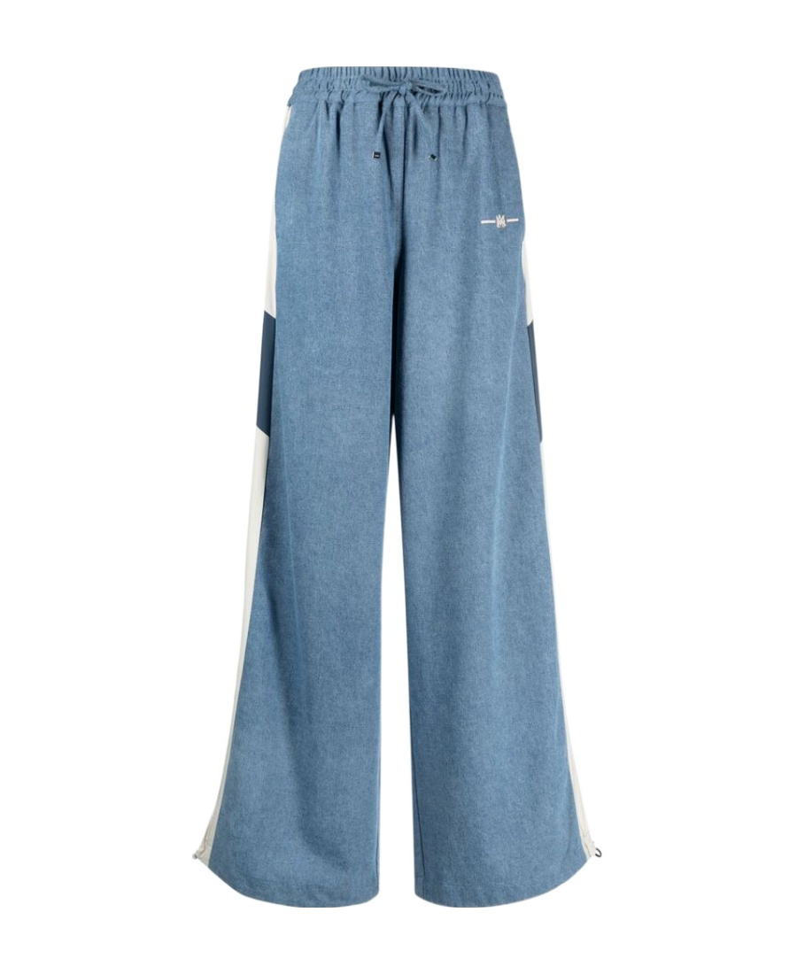 Amiri Side-stripe Chambray Pull-on Track Pants In Blue