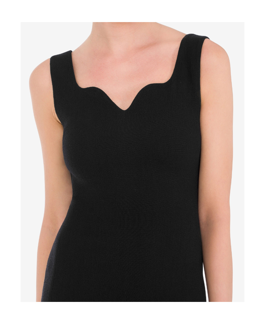 Moschino Asymmetric Sleeveless Crepe Dress In Black