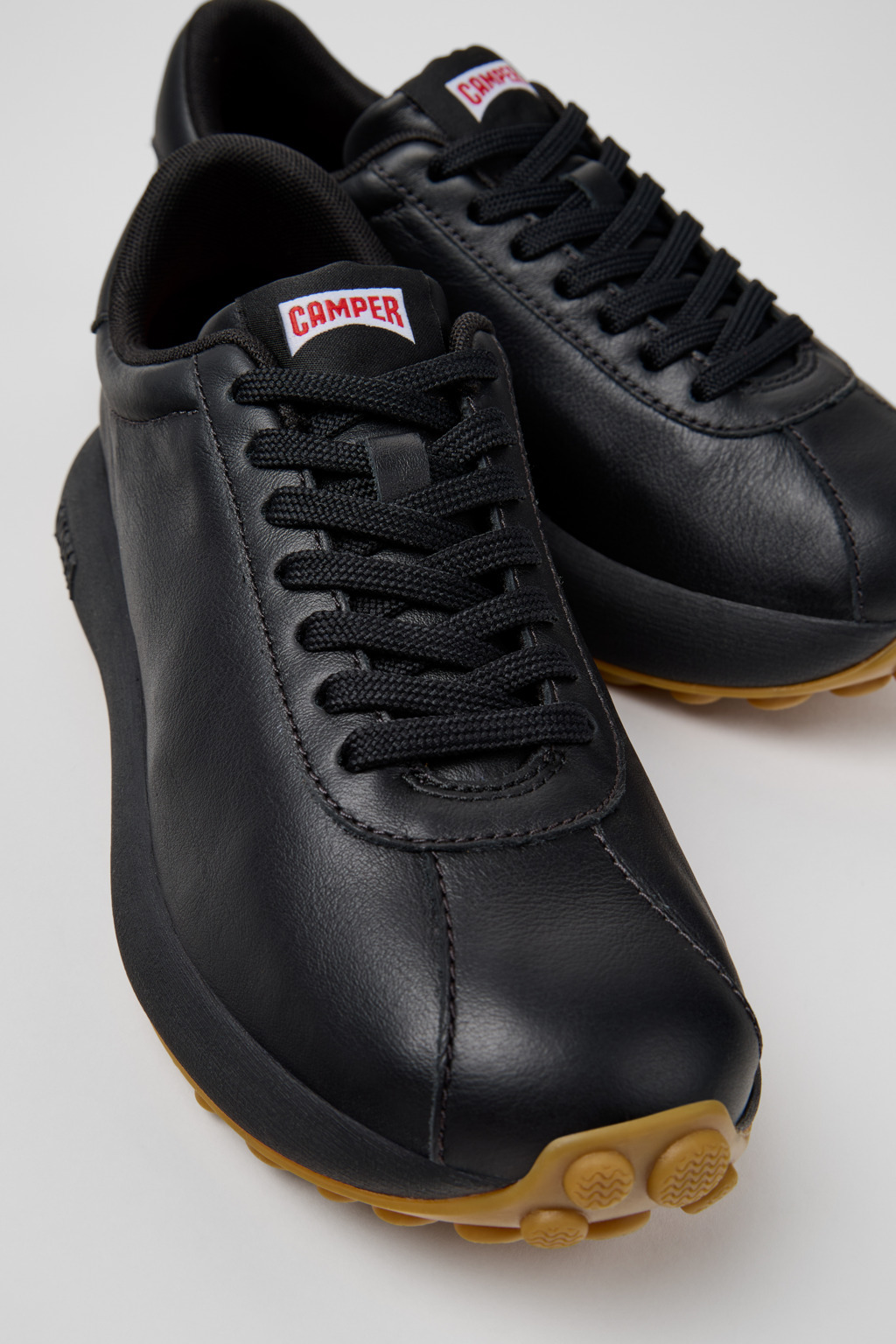 Camper Leather Pelotas Trainers In Black