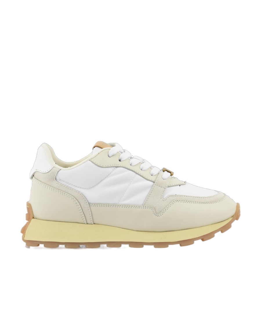 Tod's Panelled Leather Sneakers In White