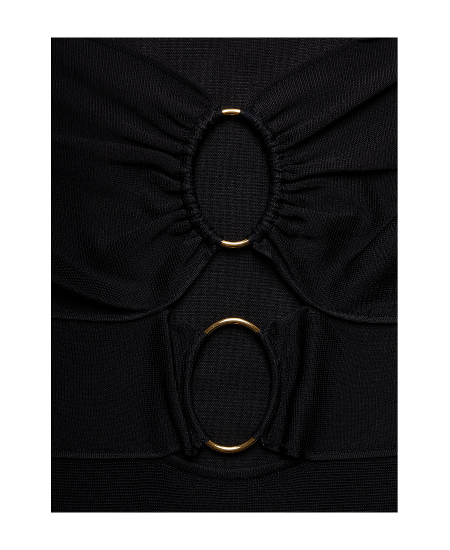 Tom Ford Black Shiny Minidress In Black