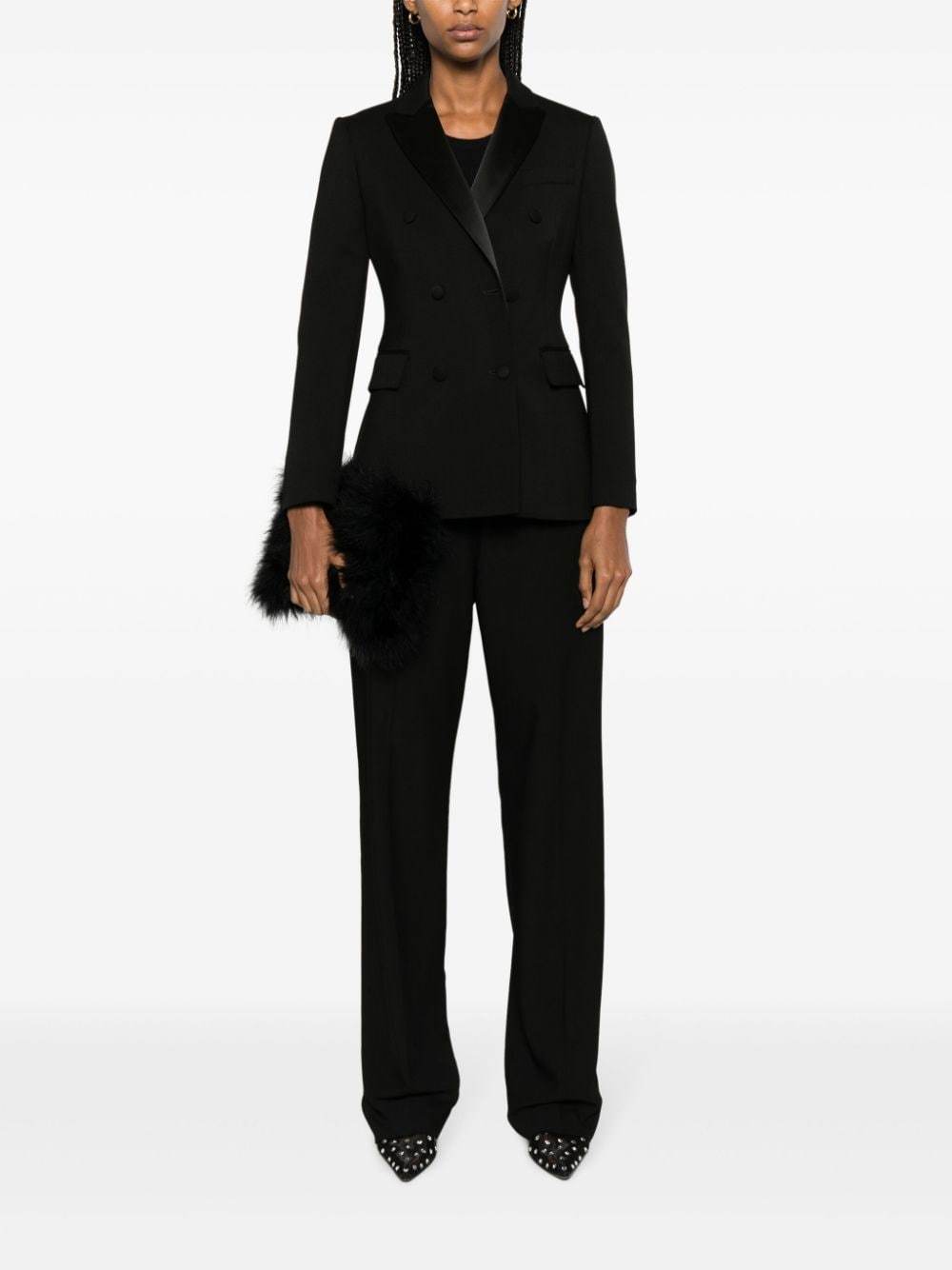 P.a.r.o.s.h . Black Double-breasted Jacket With Peak Revers In Fabric