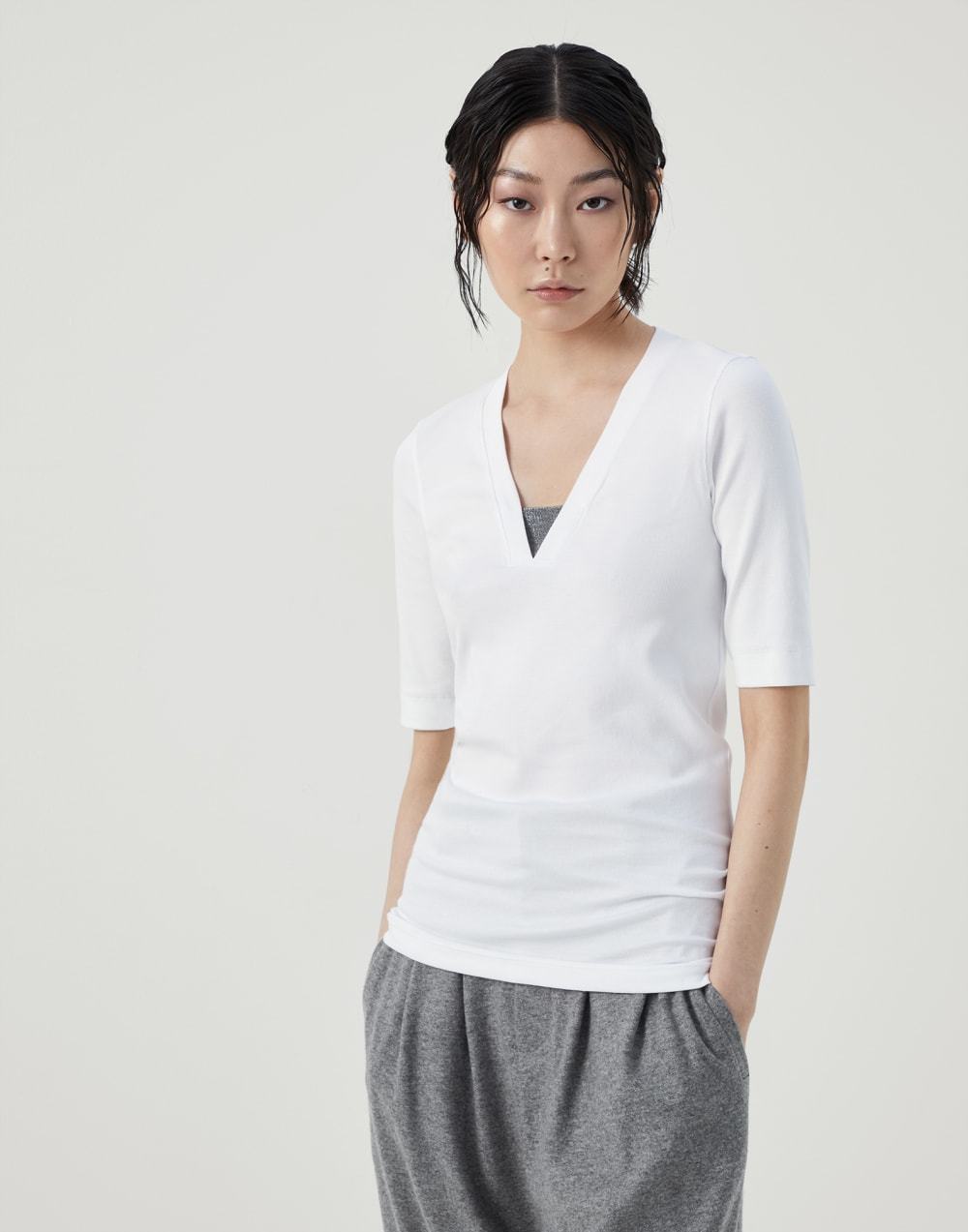 Brunello Cucinelli Monili Chain-embellished T-shirt In White