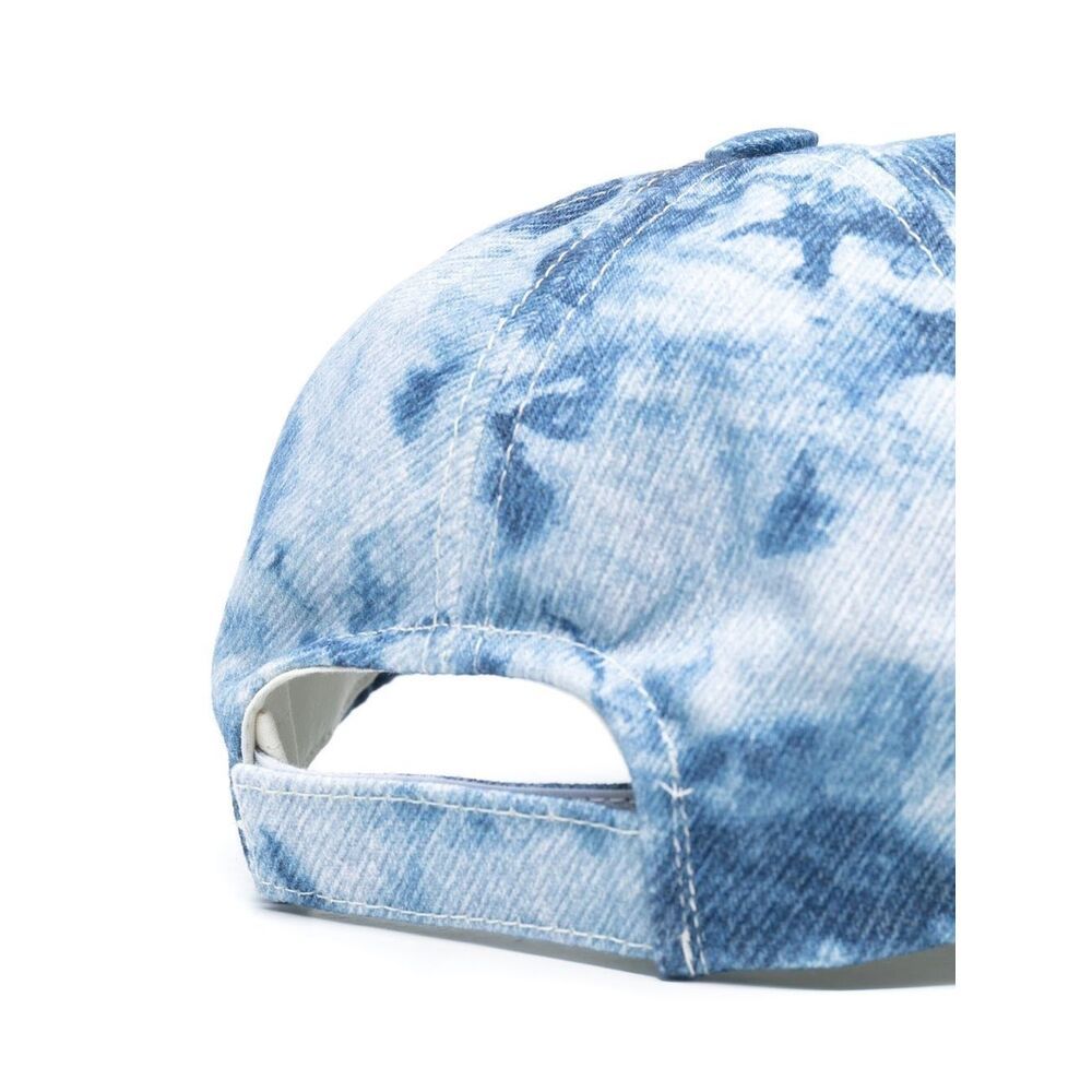 Isabel Marant Marbled-print Logo Cap In Blue