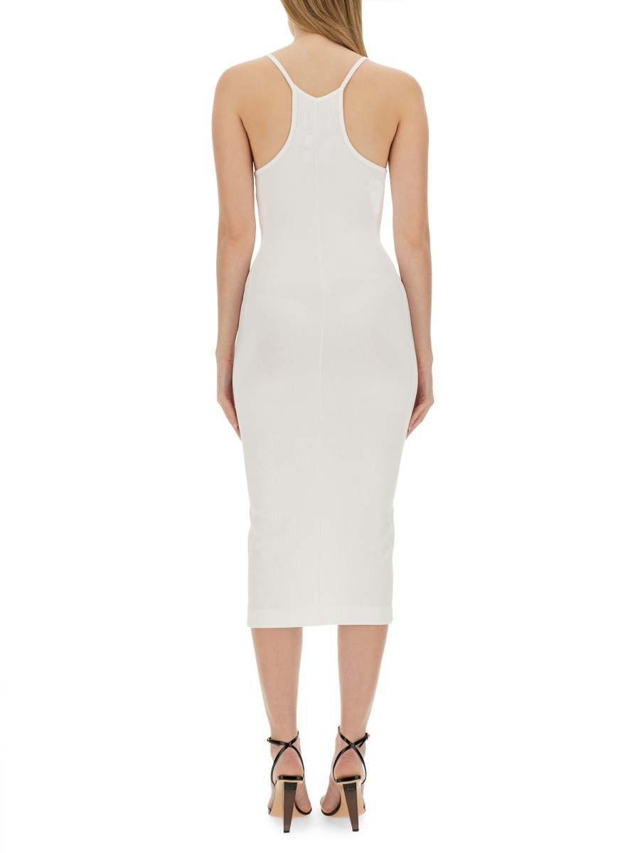 Moschino Logo Logo Thin Shoulder Strap Dress In White