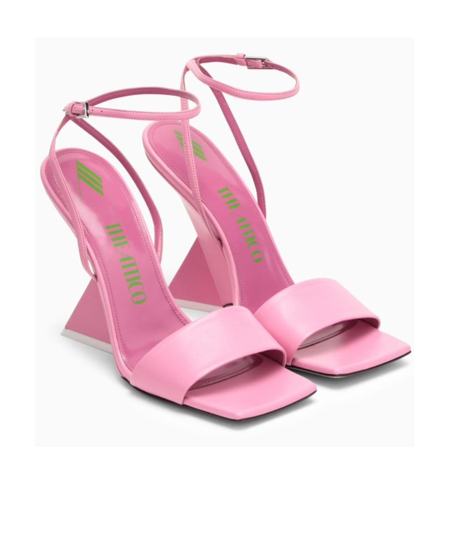 Attico Cheope 110mm Leather Sandals In Pink