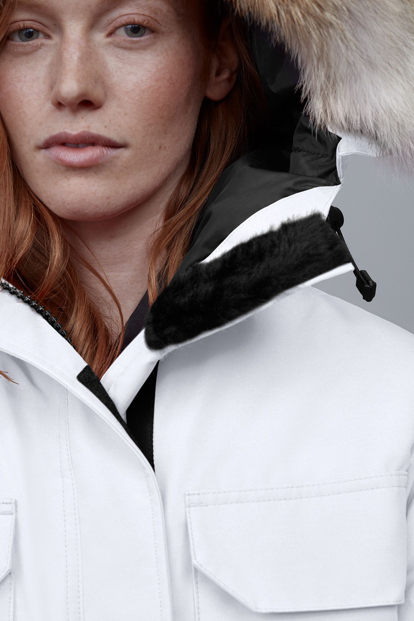 Shop Canada Goose Logo Down Jacket In White