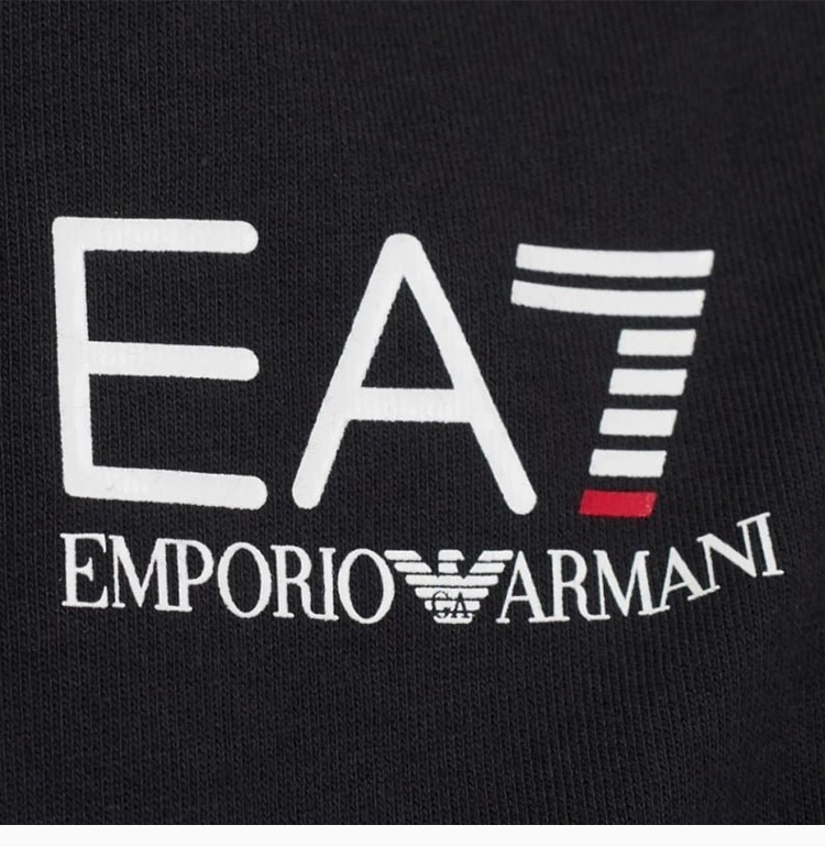 Ea7 Vertical Collar Logo Two-piece Suit In Black
