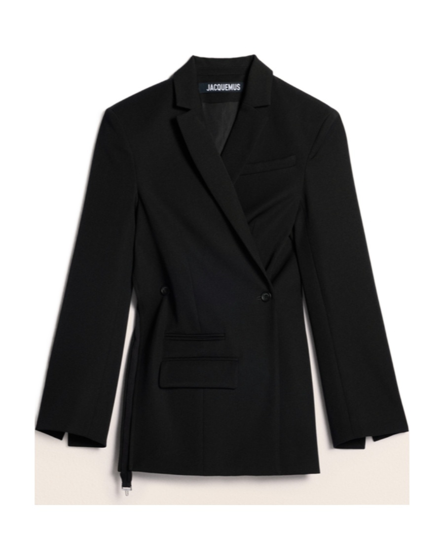 Jacquemus Crossover Double Breasted Blazer In Black