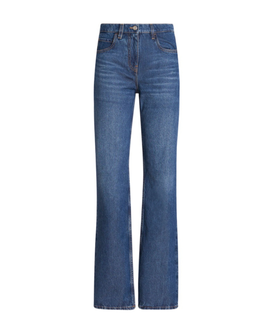 Etro Denim Jeans With Embroidered Patch In Blue