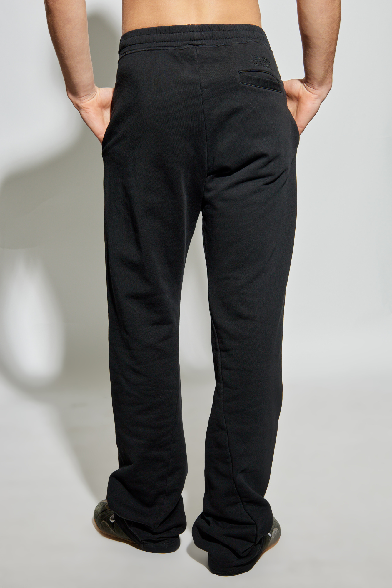 Mm6 Maison Margiela Track Pants With A Stretchy Waistband In Black