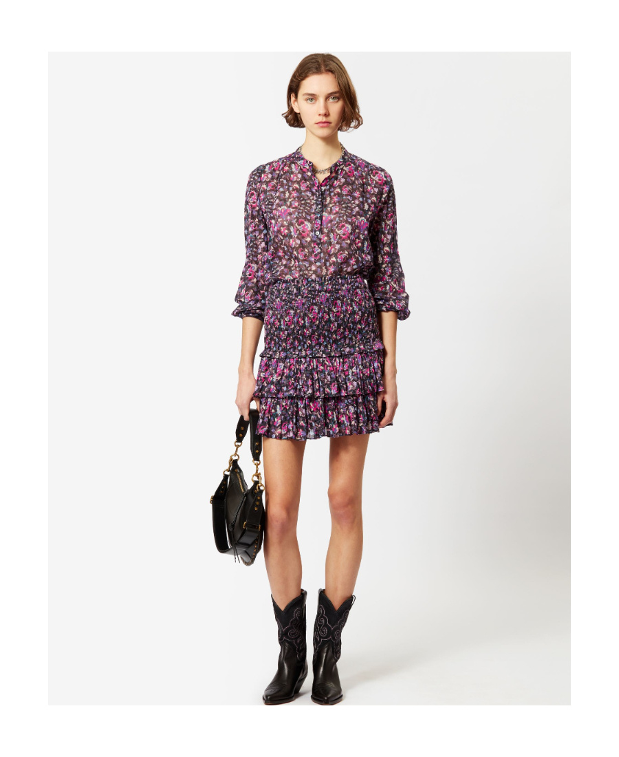 Isabel Marant Étoile Naomi Floral-print Ruffled Miniskirt In Multicolor