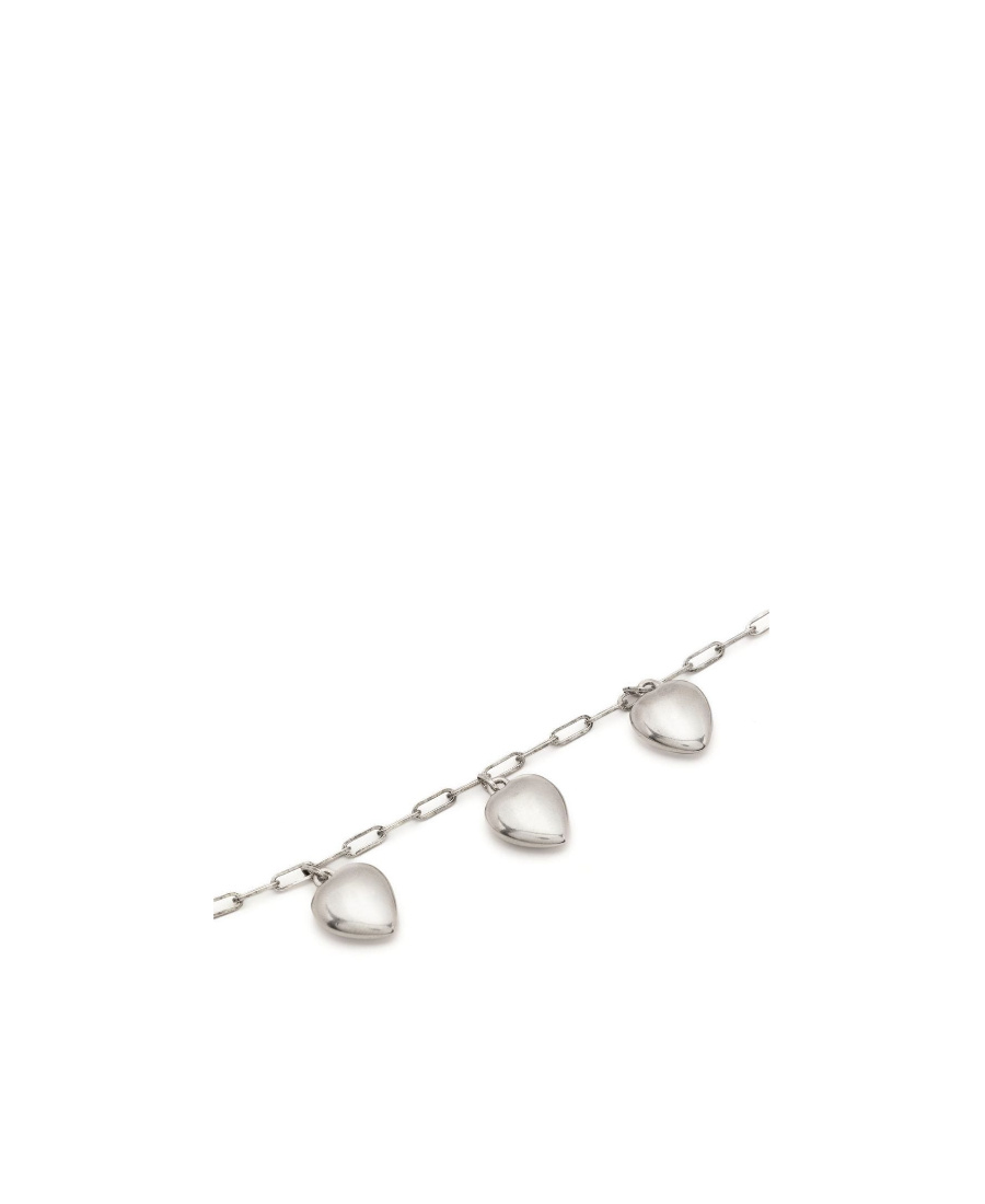 Saint Laurent Coeur Chain Bracelet In White