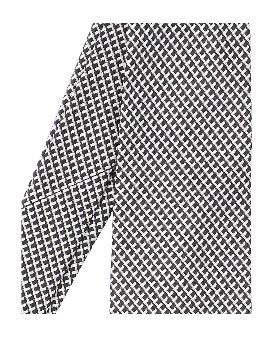 Tom Ford Textured Houndstooth Tie In Grey And Black In Gray