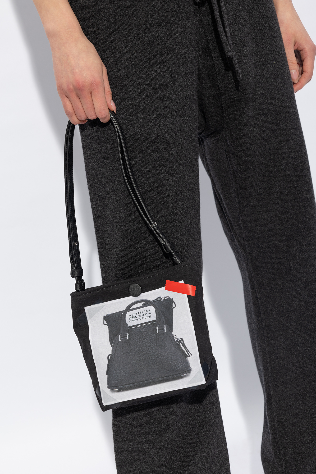 Maison Margiela Trompe L'oeil 5ac Baby Messenger Bag In Black