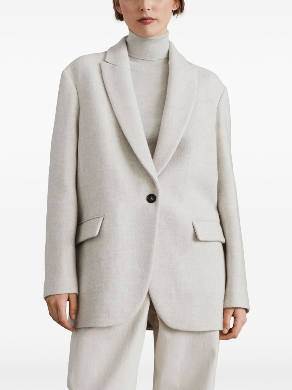 Brunello Cucinelli Wool Blazer In White