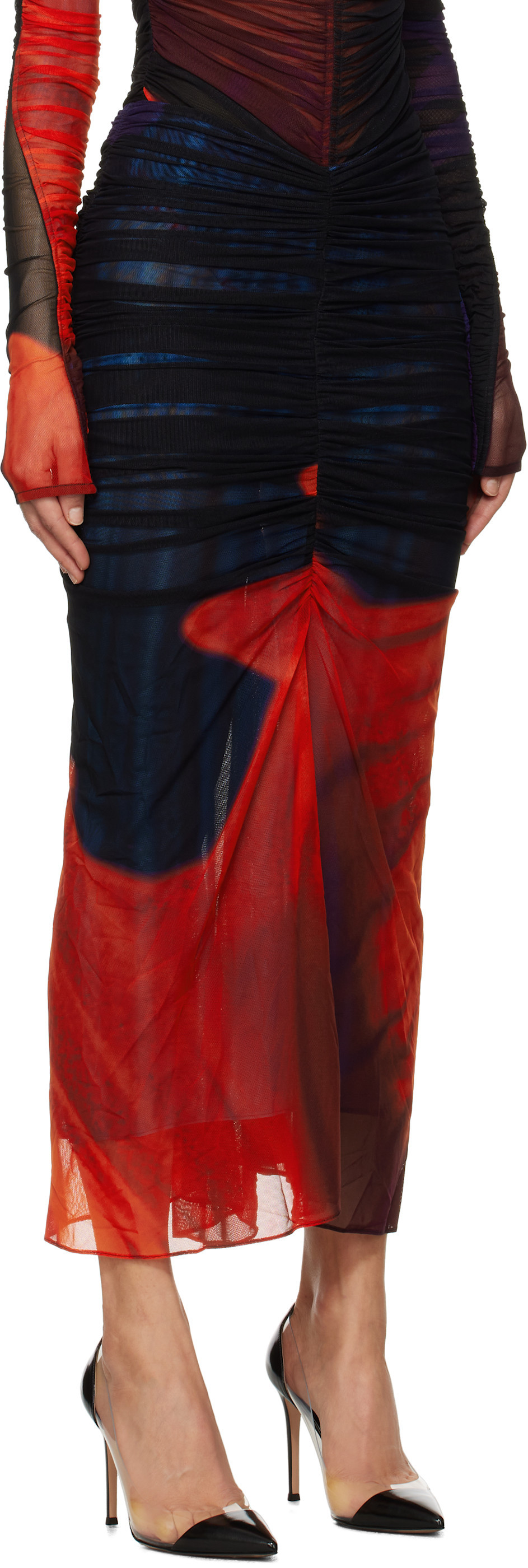 Mugler Elastic Waist Skirt In Black