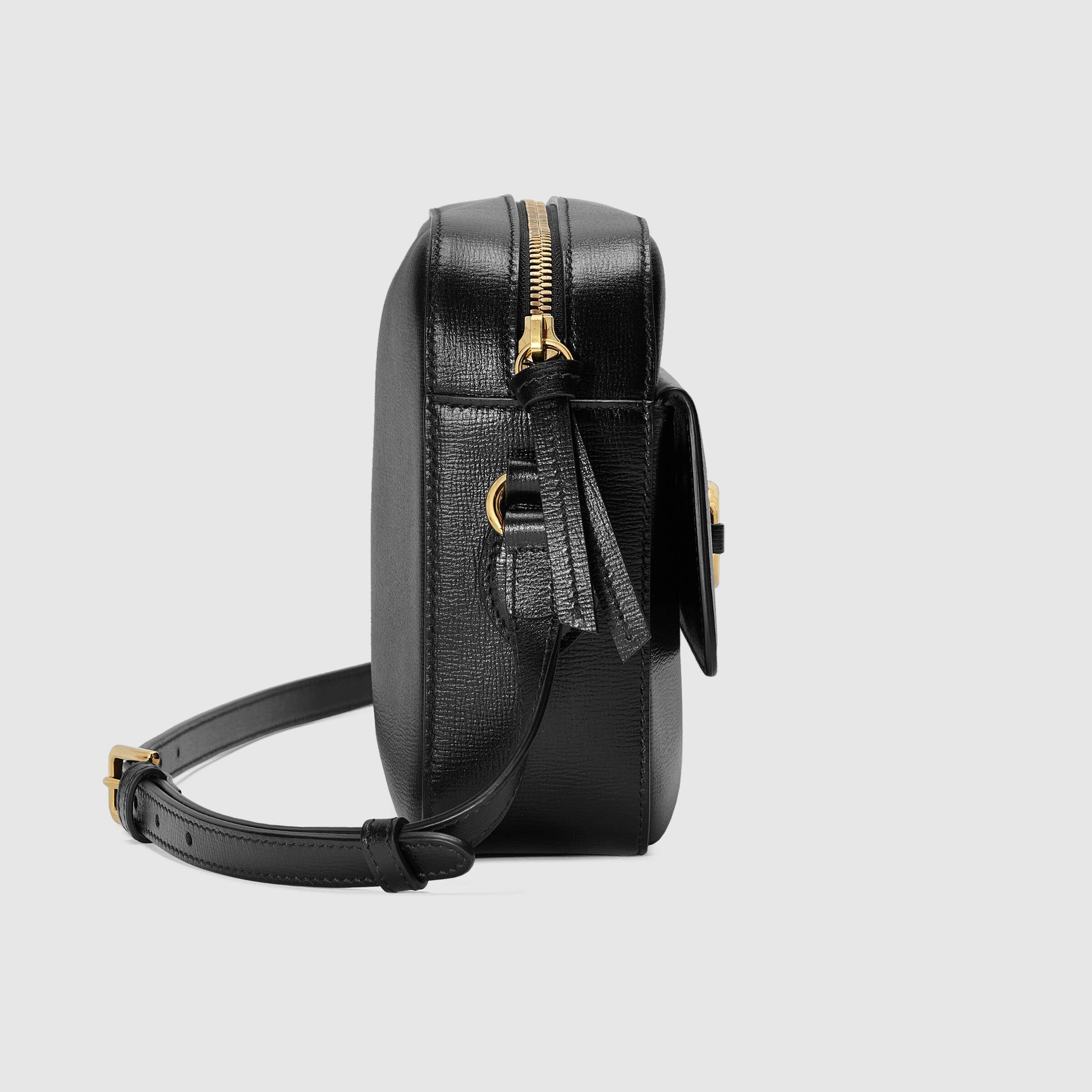 Gucci Horsebit 1955 Leather Crossbody Bag In Black