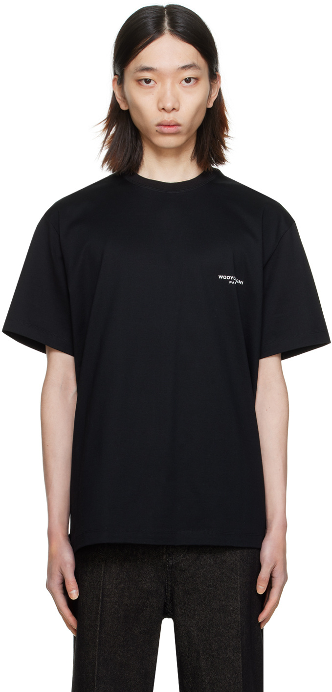 Wooyoungmi Black Light Graphic T-shirt In Black