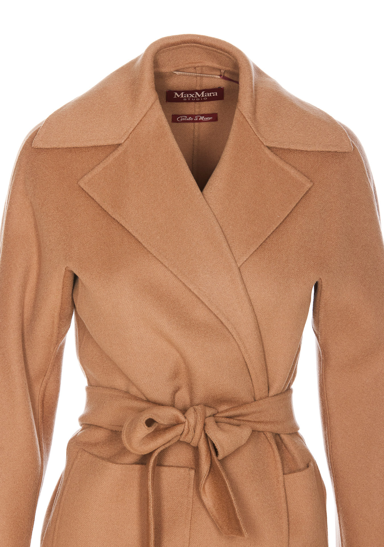 Max Mara Long-sleeved Coat In Nude