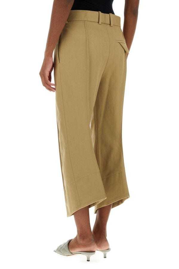 Bottega Veneta Cotton Twill Straight Pants In Green
