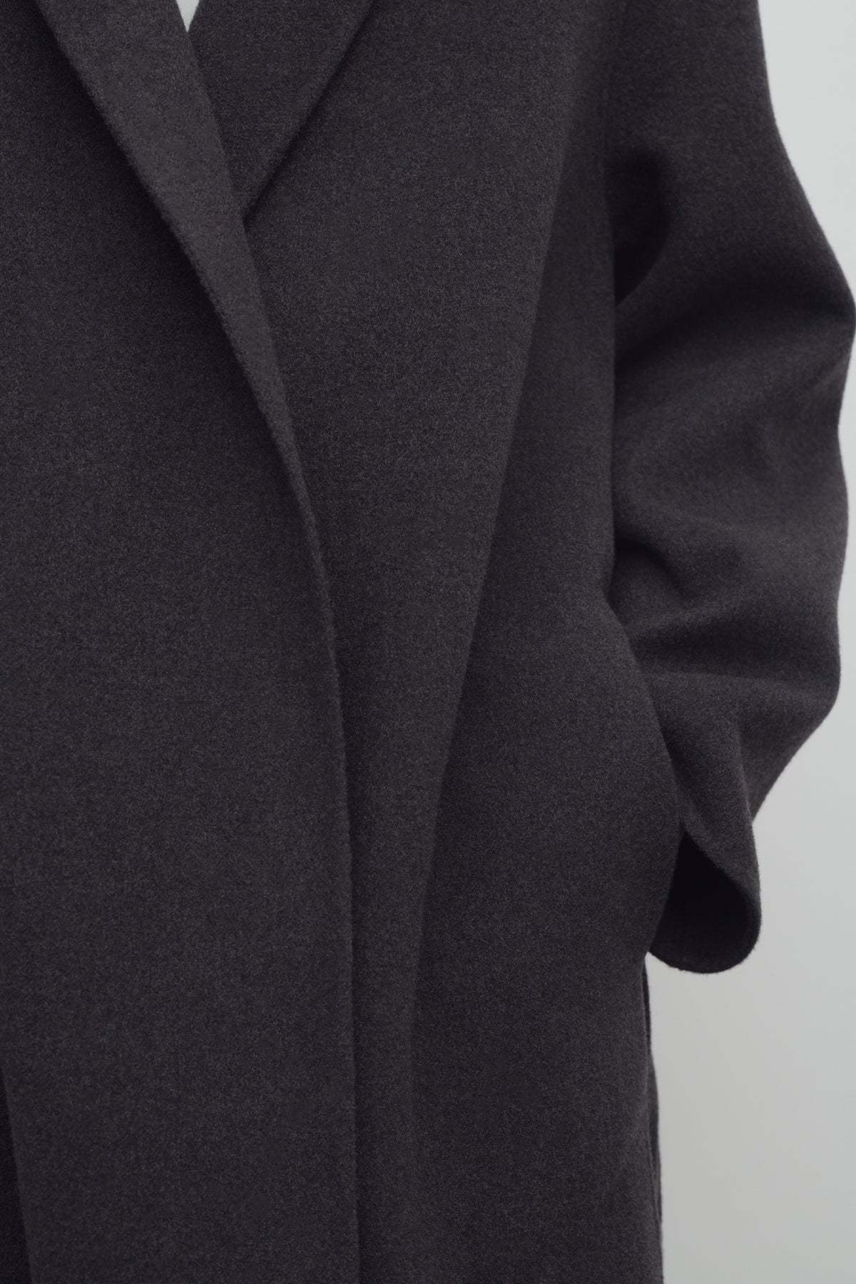 The Row Hugh Cashmere Coat In Charcoal Gray Mixed Color