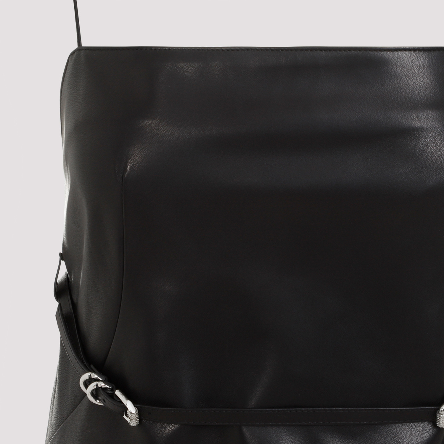 Givenchy Leather Sleeveless Belted Mini Dress In Black