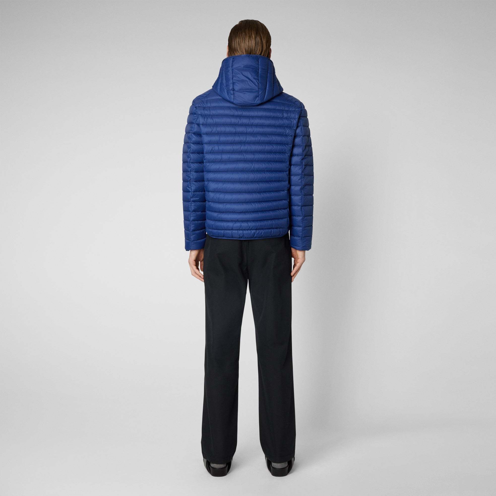 Save The Duck Nylon Casual Jacket With Animal-free Plumtech Padding In Blue